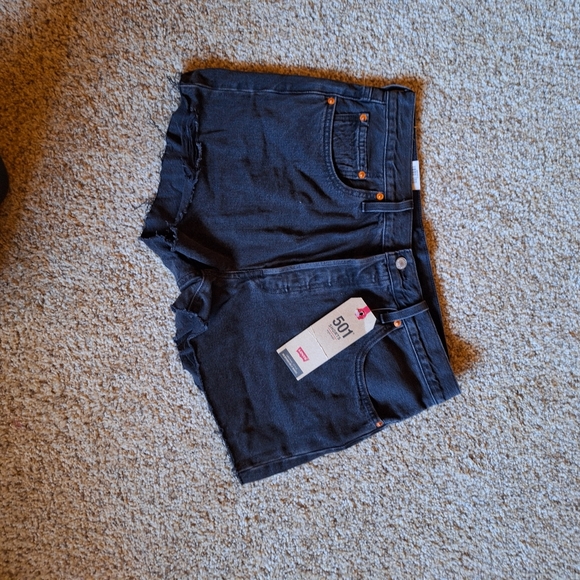 Levi's 501 High Rise Black Short NWT Sz 32 - Picture 7 of 9